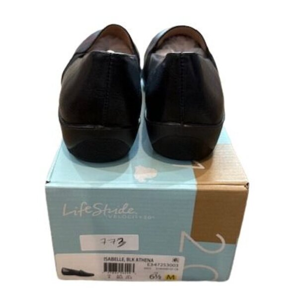 LifeStride “Isabelle” Wedge Faux Leather Slip-Ons in Black – Size 6.5 M - Picture 4 of 7